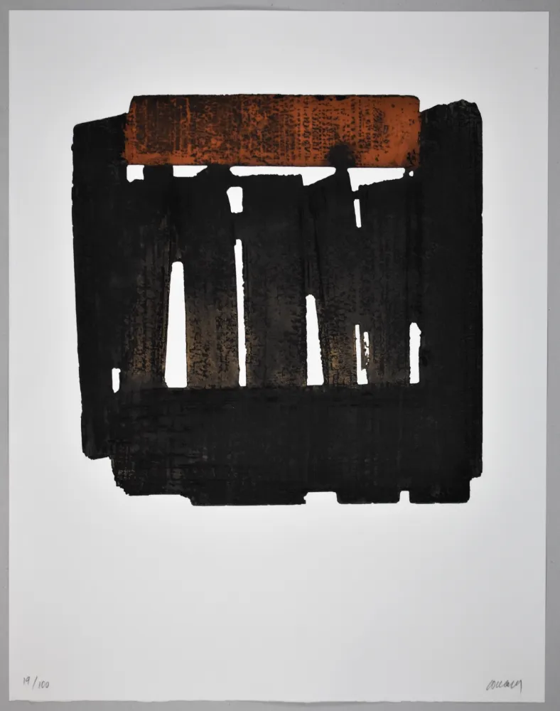 エッチング Soulages - EAU FORTE XXXVI