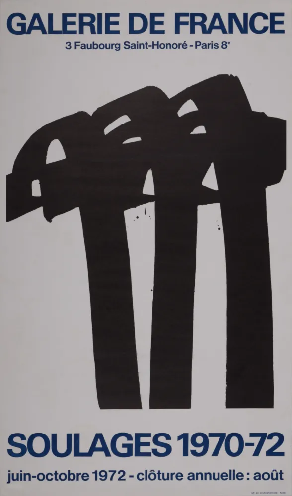 リトグラフ Soulages - Galerie de France, 1972 - Scarce!