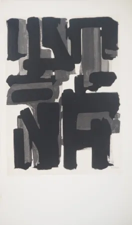 リトグラフ Soulages - Gouache 9
