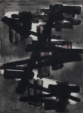ステンシル Soulages - Les Temps Obscurs, 1953 - Very scarce!