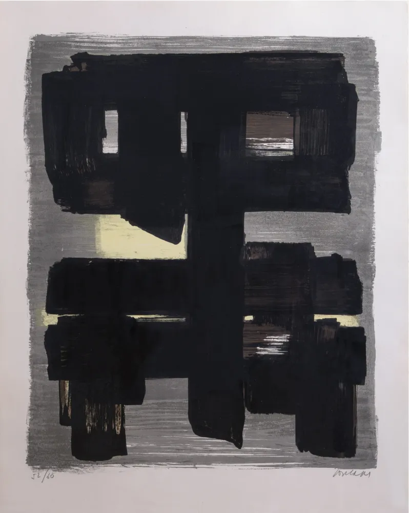 リトグラフ Soulages - Lithographie n°1