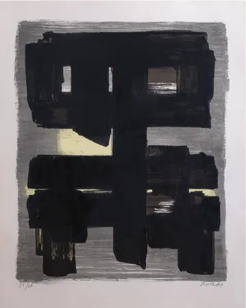 リトグラフ Soulages - Lithographie n°1