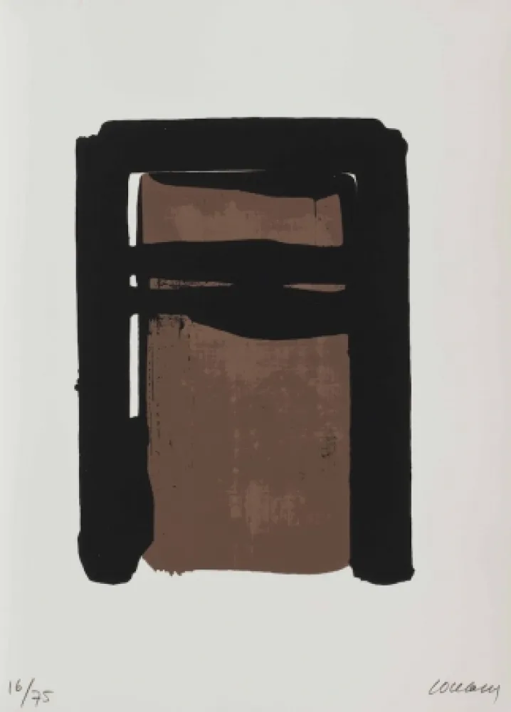 シルクスクリーン Soulages - Serigraphie no. 10 (from Sur le mur d'en face)