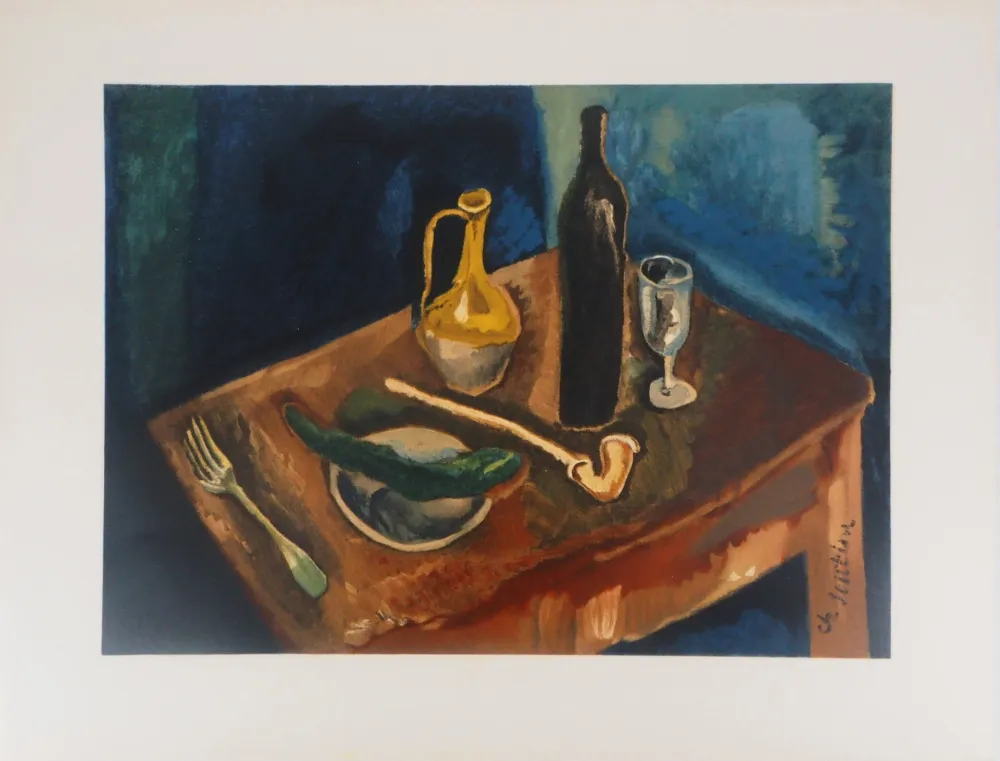 リトグラフ Soutine - Table à la pipe
