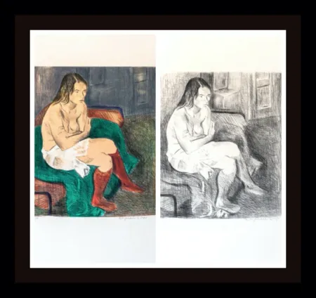 リトグラフ Soyer - Woman in Red Stockings Portfolio