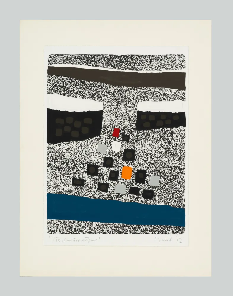 リノリウム彫版 Spacal - Cimitero partigiano