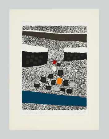 リノリウム彫版 Spacal - Cimitero partigiano