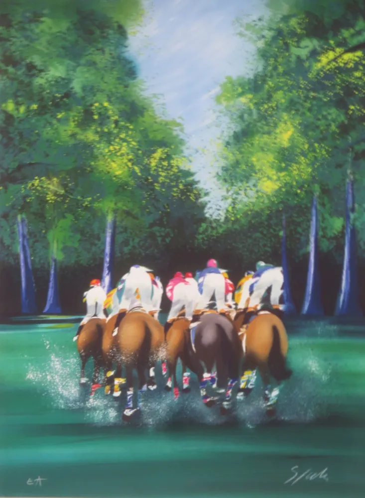 リトグラフ Spahn - Course hippique