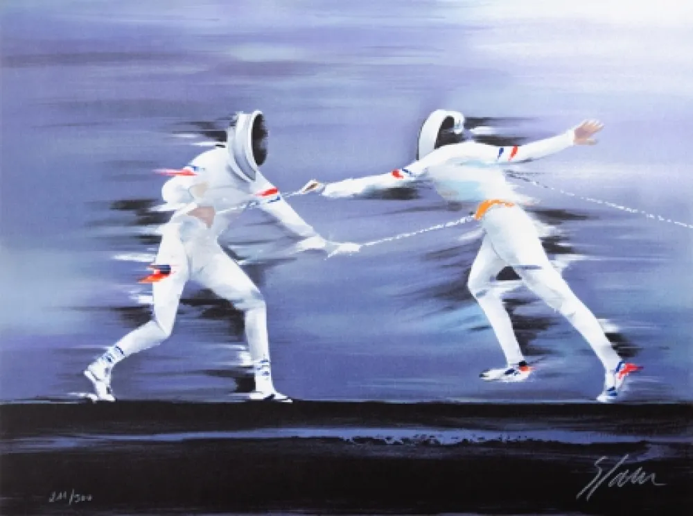 リトグラフ Spahn - Escrime