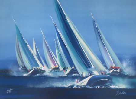 リトグラフ Spahn - Régates