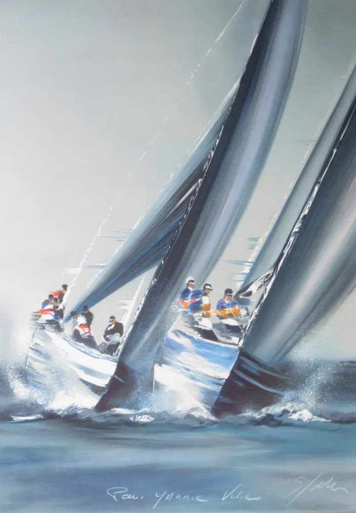 リトグラフ Spahn - Voile grise verticale