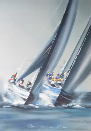 リトグラフ Spahn - Voile grise verticale