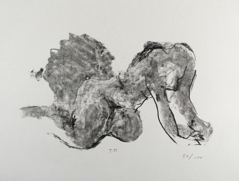 リトグラフ Stadler - Liegender Akt