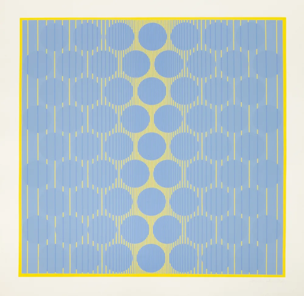 シルクスクリーン Stanczak - Blue Circles, from Eight Variants