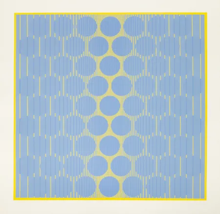 シルクスクリーン Stanczak - Blue Circles, from Eight Variants