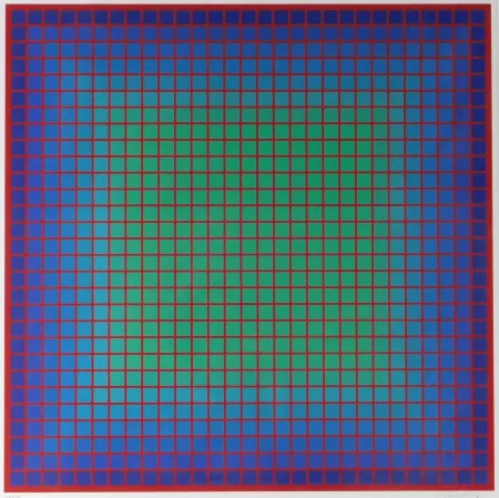 シルクスクリーン Stanczak - Conferring Blue