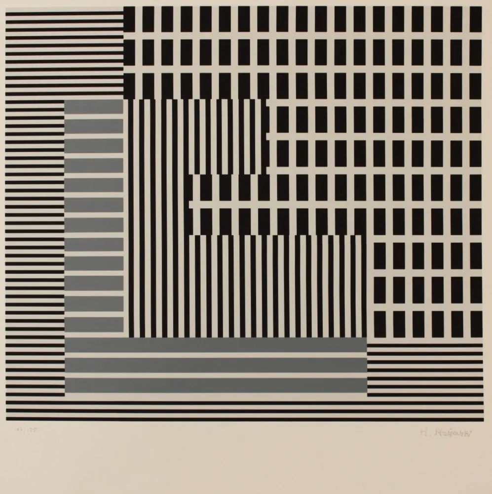 リトグラフ Stazewski - LATTICE COMPOSITION - EXACTA FROM CONSTRUCTIVISM TO SYSTEMATIC ART 1918-1985