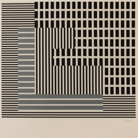 リトグラフ Stazewski - LATTICE COMPOSITION - EXACTA FROM CONSTRUCTIVISM TO SYSTEMATIC ART 1918-1985