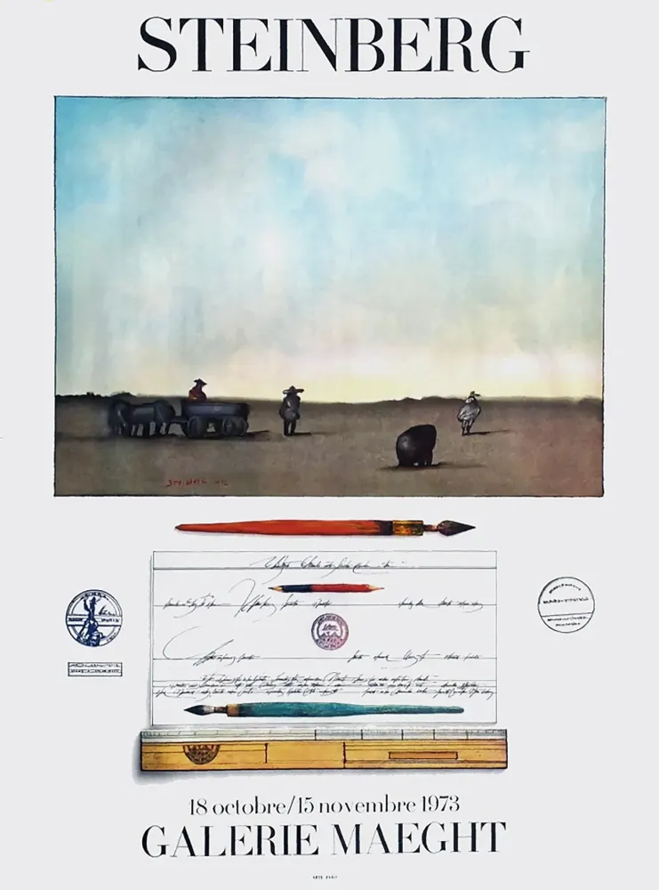 掲示 Steinberg - STEINBERG 1973. Exposition à la Galerie Maeght