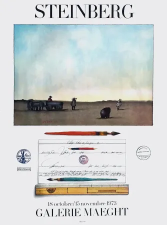 掲示 Steinberg - STEINBERG 1973. Exposition à la Galerie Maeght