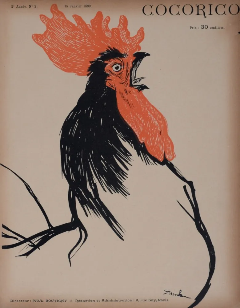 リトグラフ Steinlen - Cocorico
