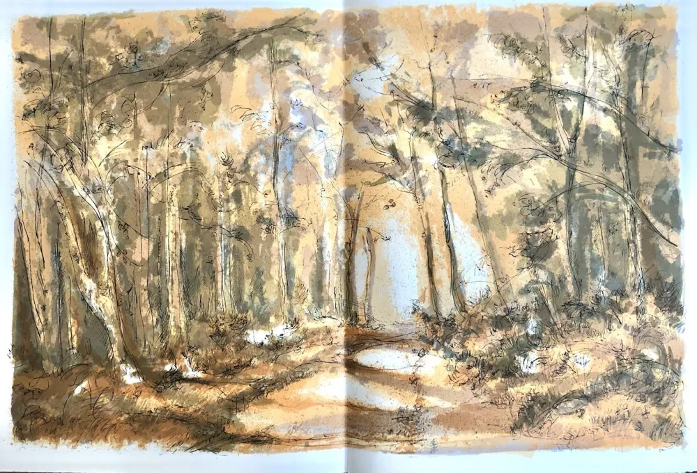 リトグラフ Steinlen - Forêt voisine