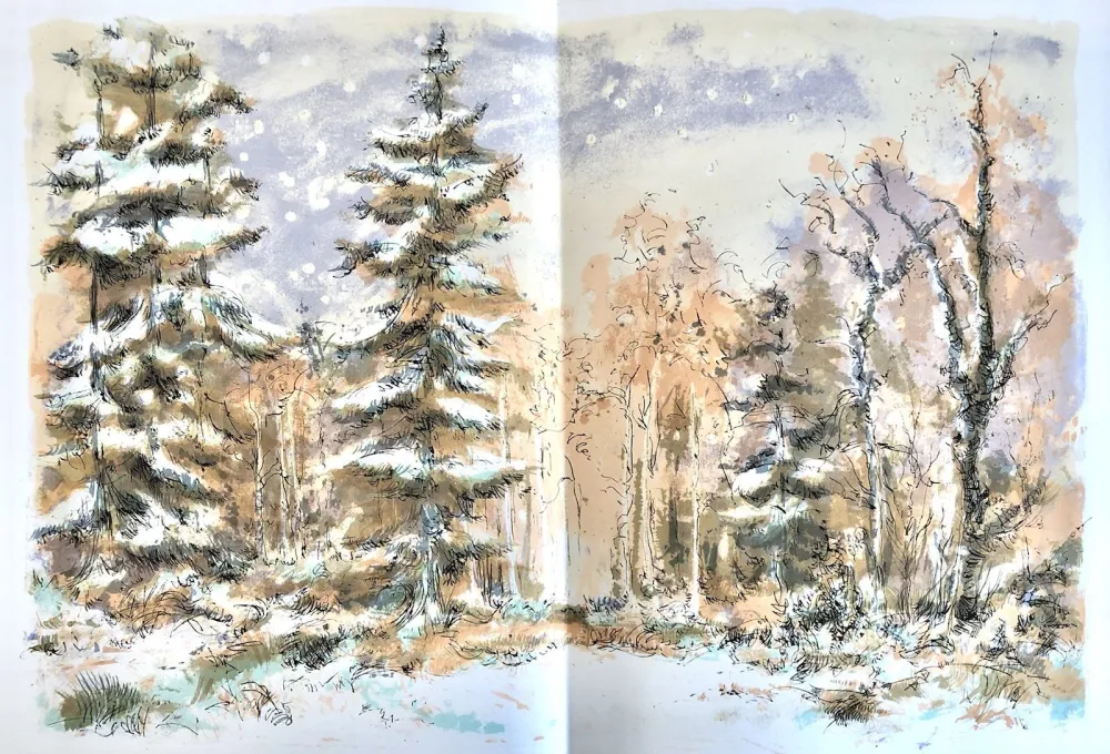 リトグラフ Steinlen - Forêt voisine