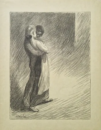 リトグラフ Steinlen - Il bacio