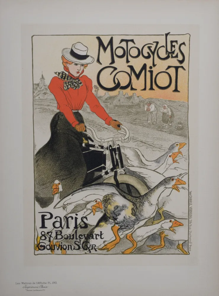 リトグラフ Steinlen - Motorcycles Comiot, Les Maitres de L’Affiche, 1899