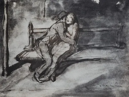 リトグラフ Steinlen - Steinlen et la rue