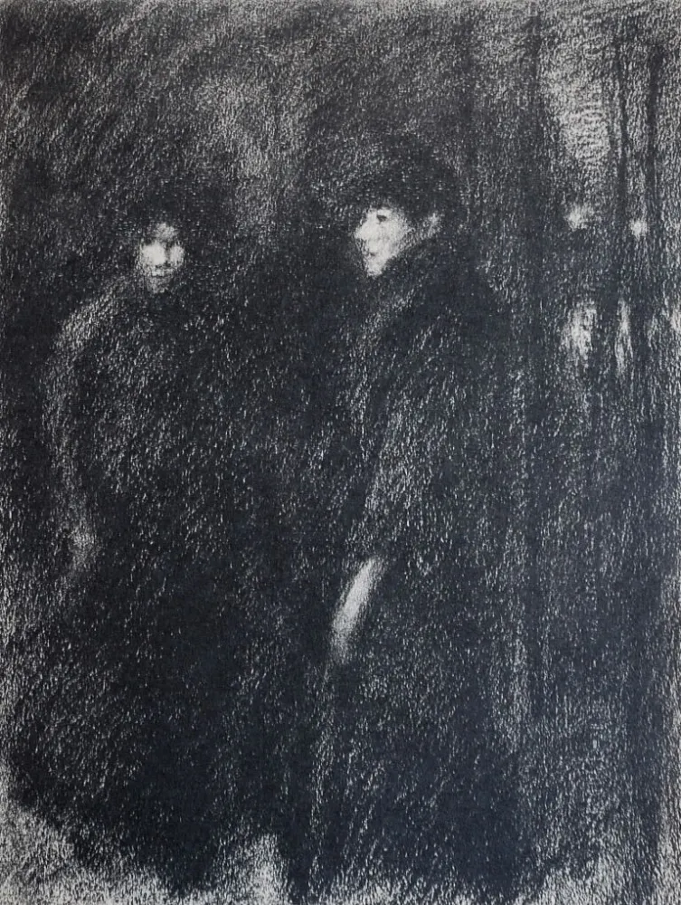 リトグラフ Steinlen - Steinlen et la rue