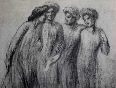 リトグラフ Steinlen - Steinlen et la rue