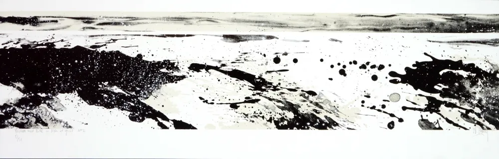 リトグラフ Stholl - Roches & roll à contre vague 1 / N&B