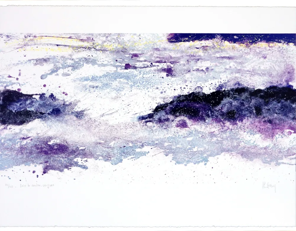リトグラフ Stholl - Soir à contre-vagues