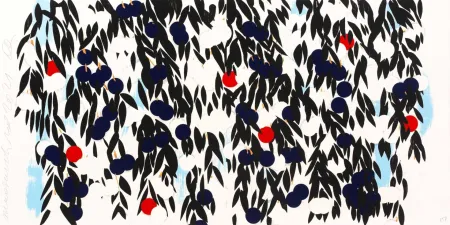シルクスクリーン Sultan - Mimosa in Red and Blue