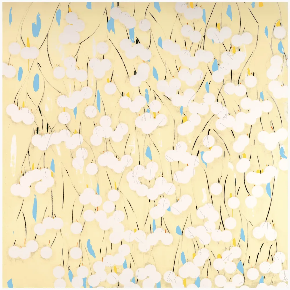 シルクスクリーン Sultan - White Mimosa