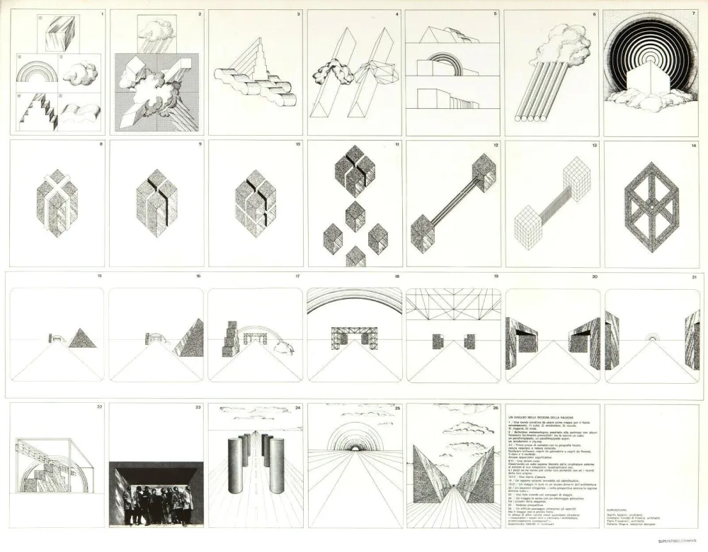 リトグラフ Superstudio - Viaggio nelle regioni della ragione