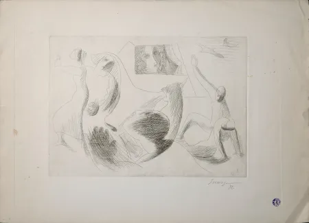 エッチング Survage - Composition surréaliste IX, 1932 - Hand-signed! - Very scarce!