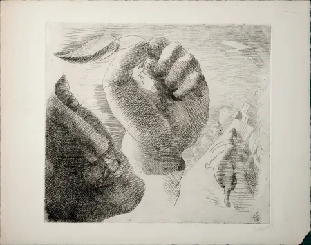 エッチング Survage - Composition surréaliste (J), 1913 - Hand-signed - Very scarce!