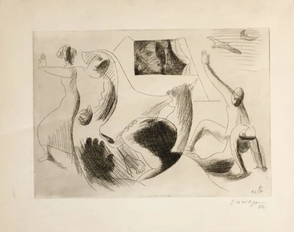 彫版 Survage - Femme à la fenêtre