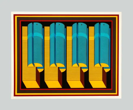 シルクスクリーン Sutej - Geometrico mobile (arancio)