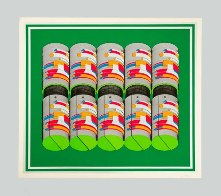 シルクスクリーン Sutej - Geometrico mobile (verde)