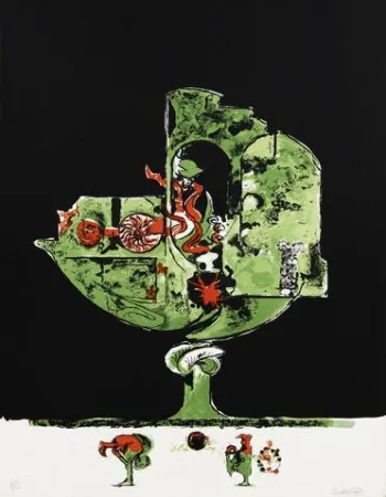 リトグラフ Sutherland - Flames in a Rock Form II