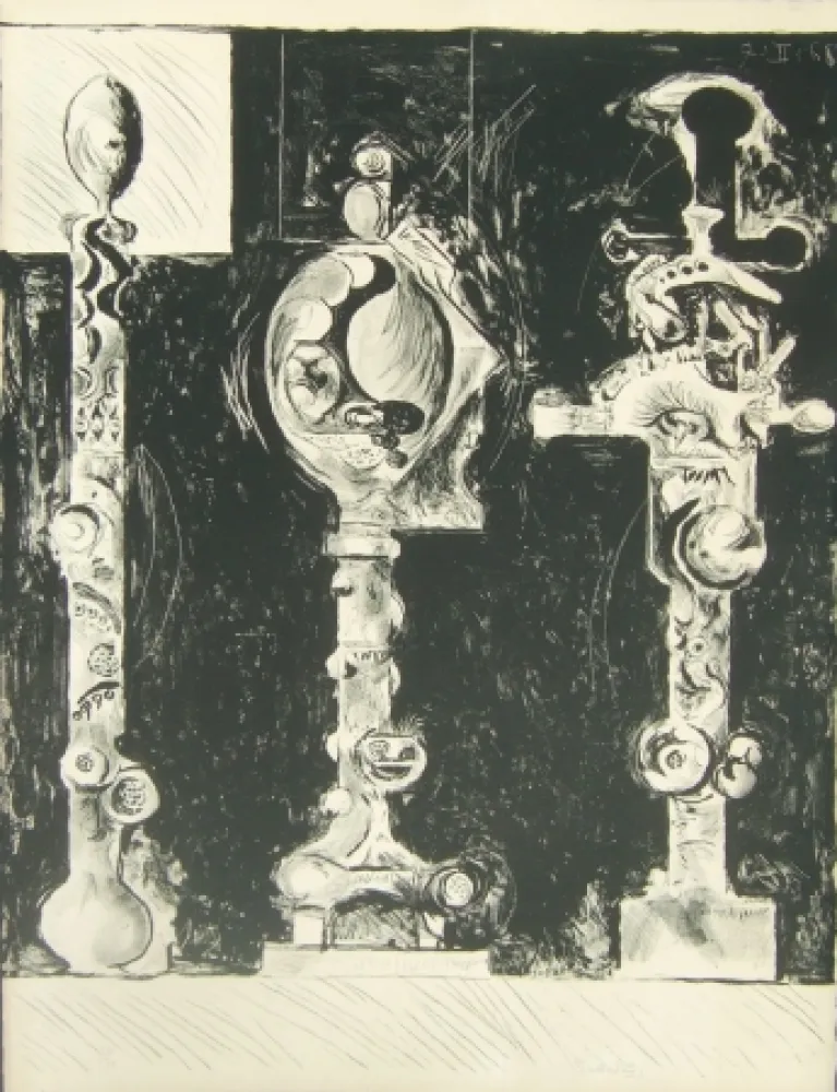 リトグラフ Sutherland - Three organic forms