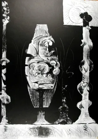 リトグラフ Sutherland - Trois formes debout