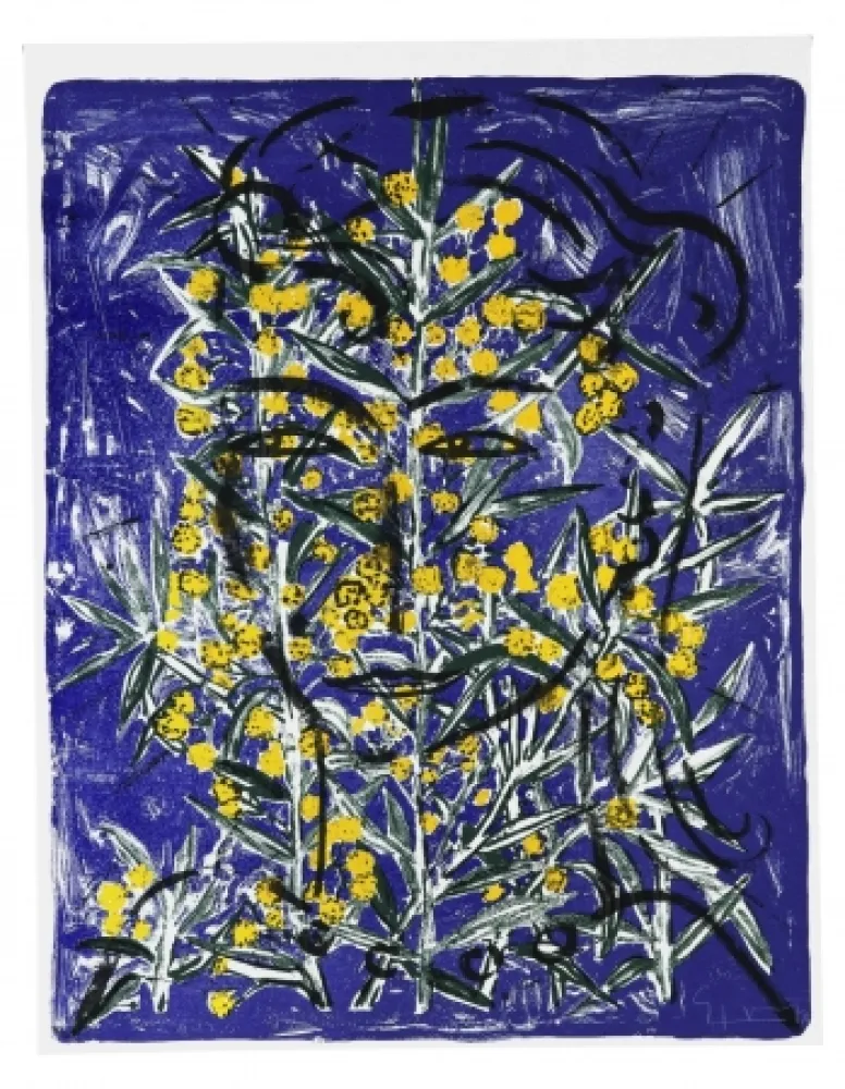 シルクスクリーン Szczesny - Eva with Mimosa