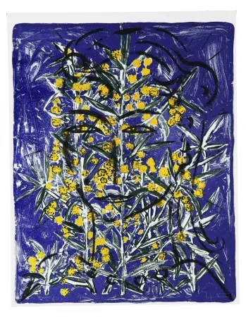 シルクスクリーン Szczesny - Eva with Mimosa