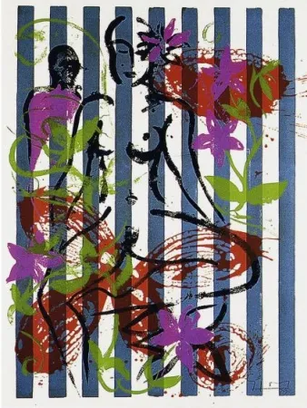 シルクスクリーン Szczesny - Nude in Jericho Garden