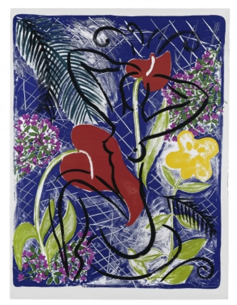 シルクスクリーン Szczesny - Red Flowers