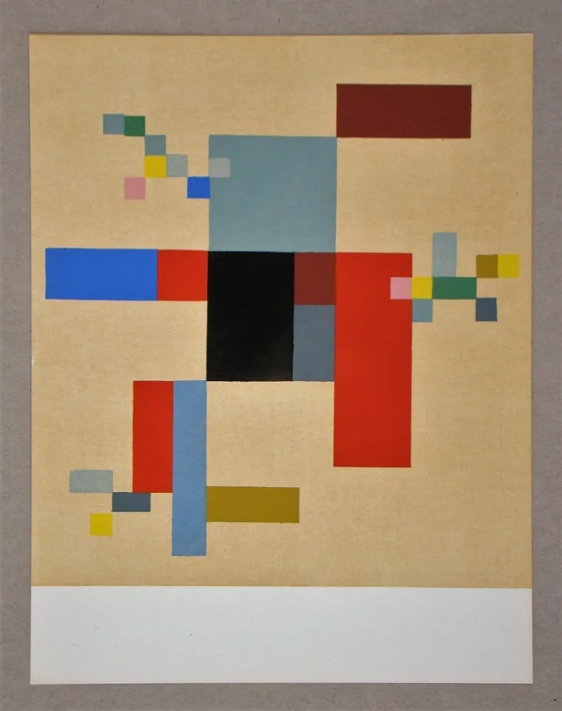 ステンシル Taeuber-Arp - Composition verticale-horizontale sur fond blanc, 1916